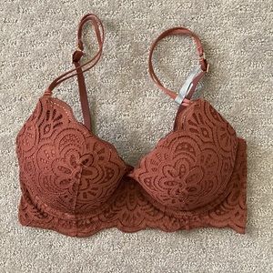 NWT Aerie Real Power Plunge Lace Push-Up Bra 32D